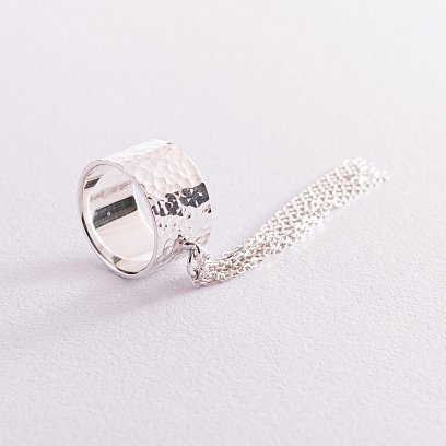 Широкое кольцо "Сатурн" в серебре 112627 №6