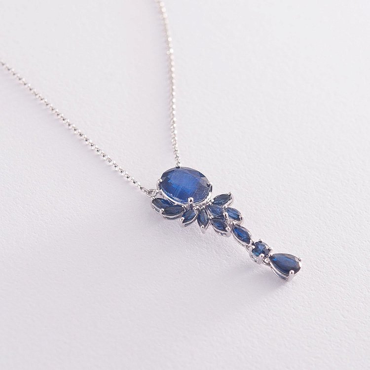 Золоте кольє (кіаніт, сапфір) колб0032tk від ювелірного магазину Онікс - 3