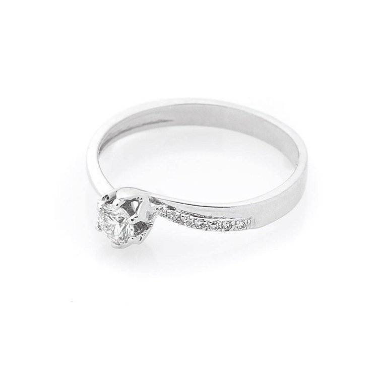 Золота каблучка з діамантами кб0047 - 4 Золота каблучка з діамантами кб0047 від ювелірного магазину Онікс - 4