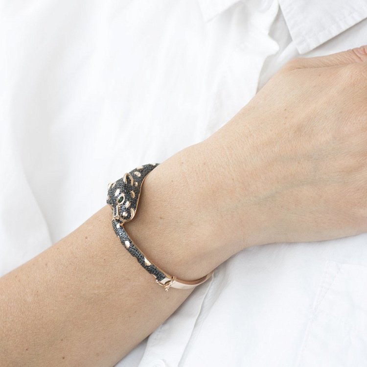 Золотий браслет з фіанітами б03808 від ювелірного магазину Онікс - 3