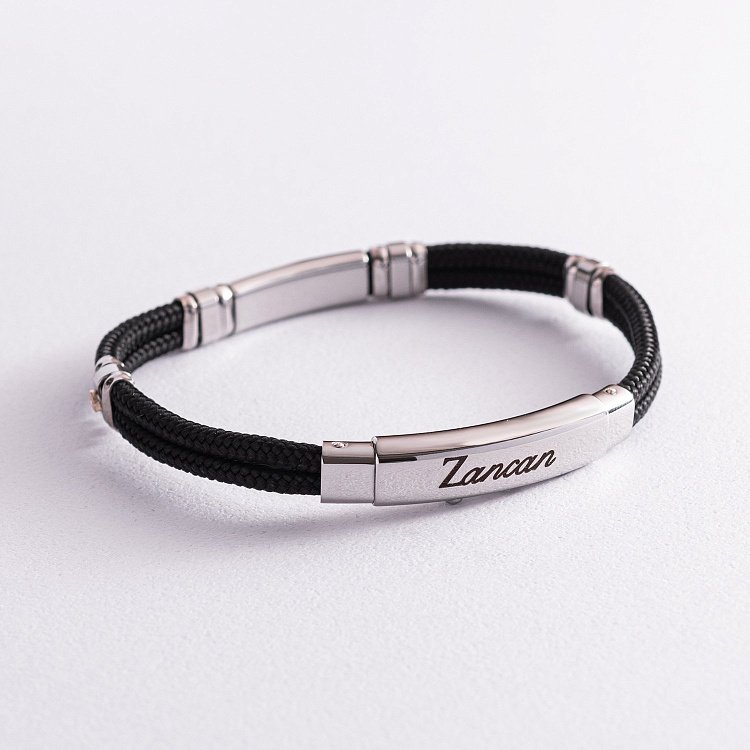 Чоловічий браслет з срібною та золотою вставкою Zancan EXB577R-NE від ювелірного магазину Онікс - 3