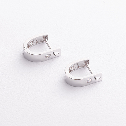 Золоті сережки "Love" з фіанітами с09705 №2