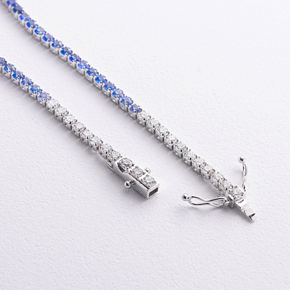 Золотий браслет з сапфірами і діамантами бб0065mi №4