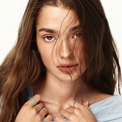 Золоті сережки - пусети "Конюшина" (діаманти, рубіни) сб0521cha №3