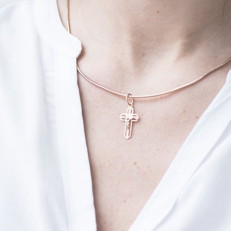 Золотий православний хрестик п02087 від ювелірного магазину Онікс - 2