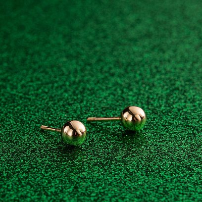 Серьги - пусеты "Шарики" в желтом золоте (0.7 см) с06892 №3