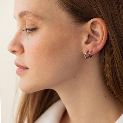 Серебряные серьги - кольца OR138410 №5