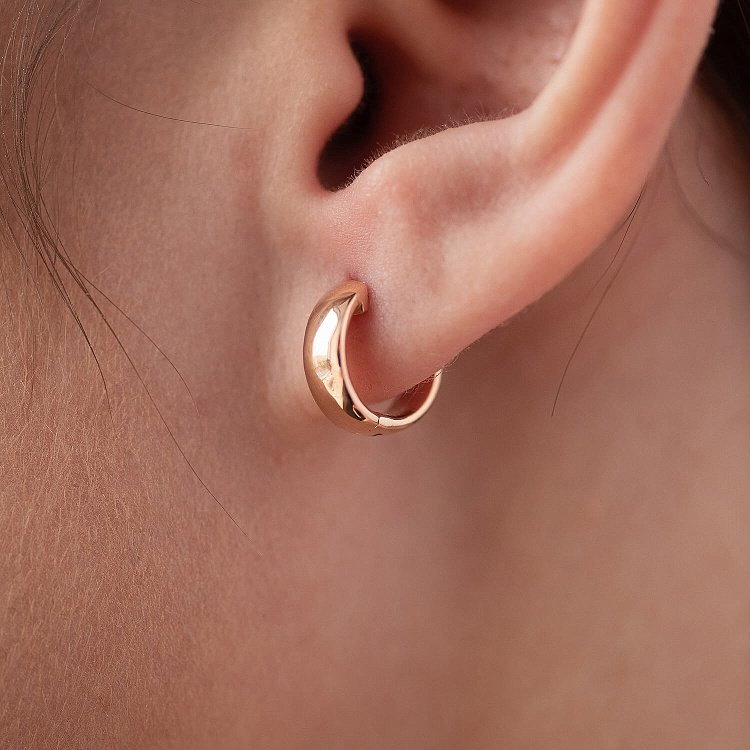 Сережки - кільця в червоному золоті с08435 від ювелірного магазину Онікс - 5