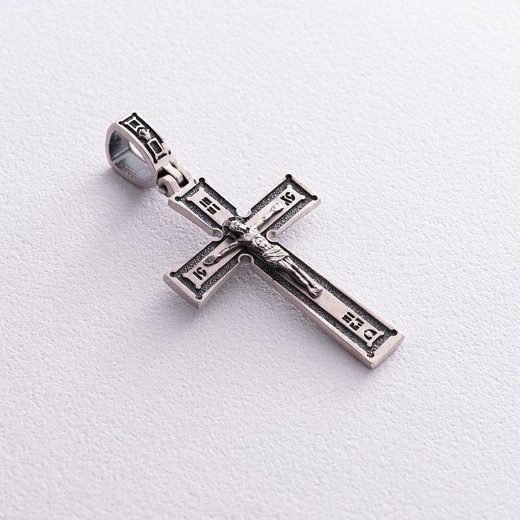 Срібний хрест "Розп'яття. Спаси і Збережи" кду-18 від ювелірного магазину Онікс - 4
