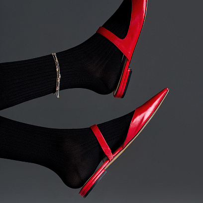 Золотой браслет "Шарики" на ногу б05553 №2