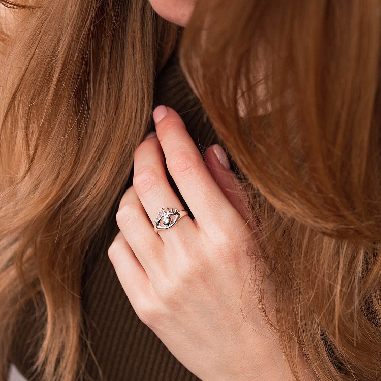 Серебряное кольцо "Всевидящее око" 112639 от ювелирного магазина Оникс - 3