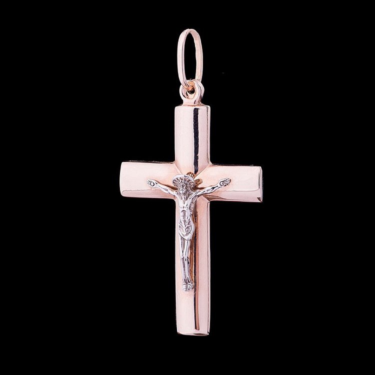 Золотой крестик с распятием 868127 от ювелирного магазина Оникс