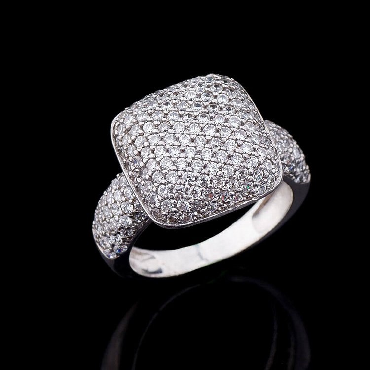 Кольцо (фианиты, родий) 111113 Кольцо (фианиты, родий) 111113 от ювелирного магазина Оникс