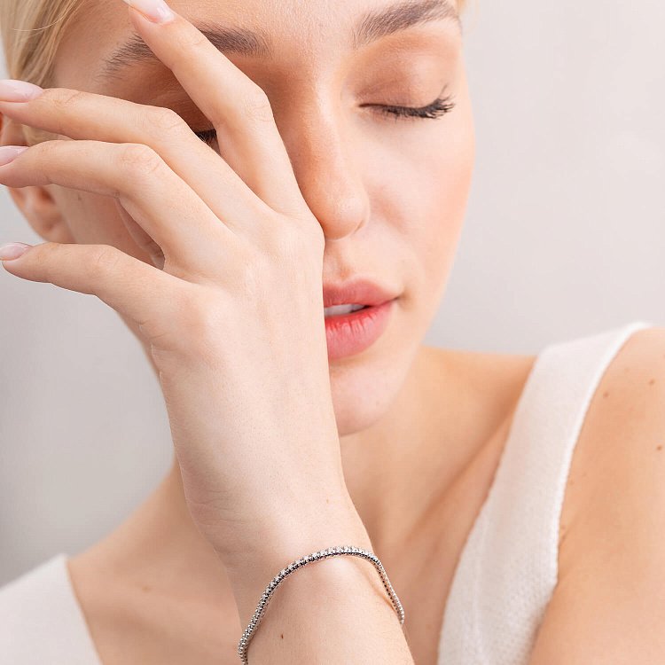 Браслет в белом золоте с бриллиантами 518771501 от ювелирного магазина Оникс - 6