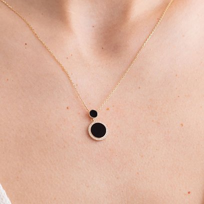 Золоте кольє з діамантами та емаллю 722813121 №6