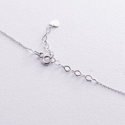 Золоте кольє "Сердечки" з чорними фіанітами кол02362 №5