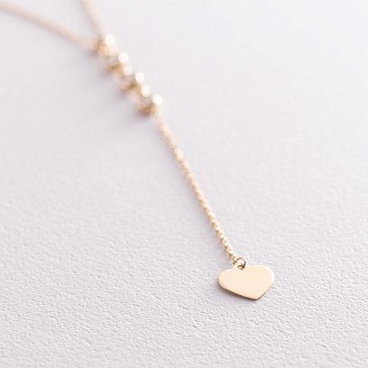 Колье из желтого золота с фианитами кол01784 №4