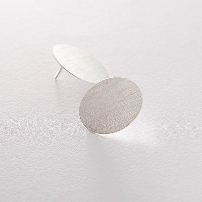 Срібні сережки "Великі комети" матові 122493 №5