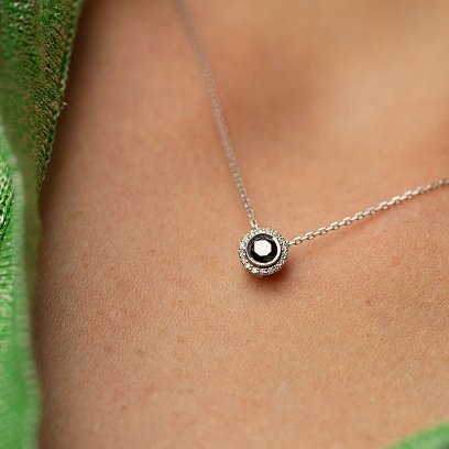 Кольє з діамантами (біле золото) 736151122 №4