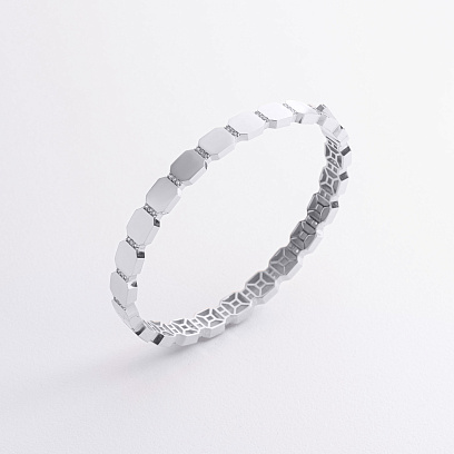 Жорсткий браслет "Claudia" у білому золоті (фіаніти) б05556 №2