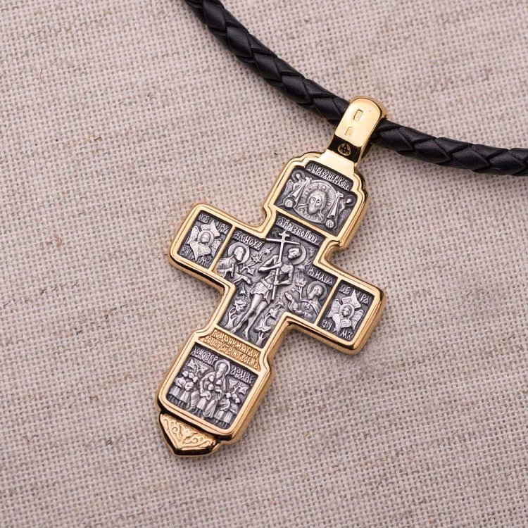 Серебряный крестик с позолотой "Распятие. Благоразумный Разбойник" 131463 от ювелирного магазина Оникс - 6