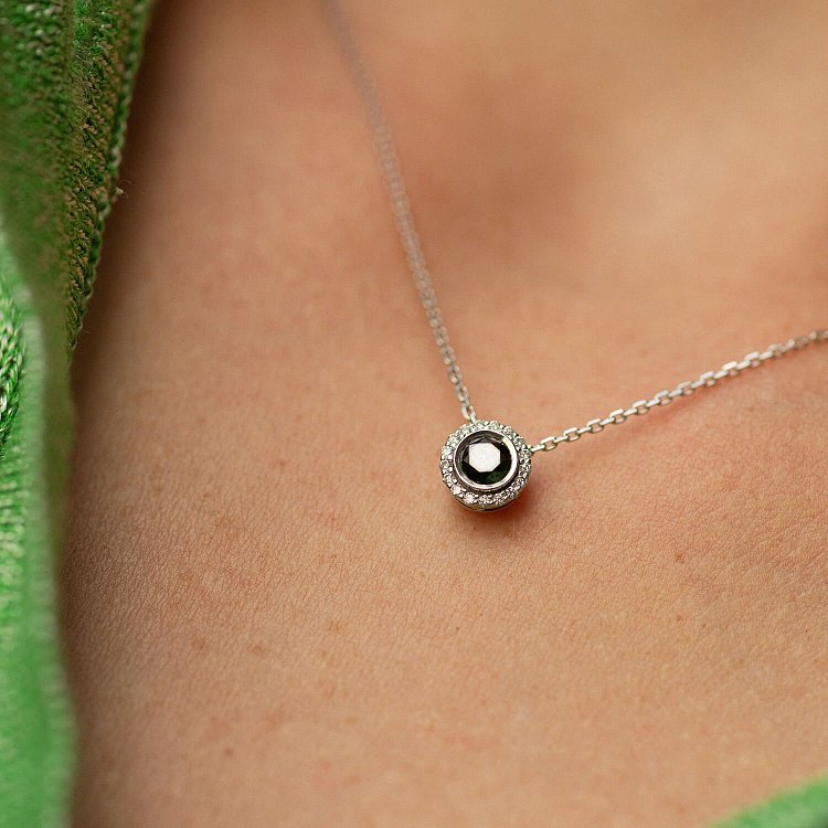 Кольє з діамантами (біле золото) 736151122 від ювелірного магазину Онікс - 3