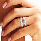 Двойное кольцо с фианитами к01689 от ювелирного магазина Оникс