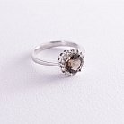 Золотое кольцо (дымчатый топаз, фианиты) к02124б от ювелирного магазина Оникс