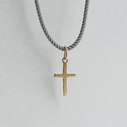 Золотой маленький крестик п02971 №5
