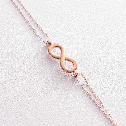 Браслет "Бесконечность" в красном золоте б05084 №3