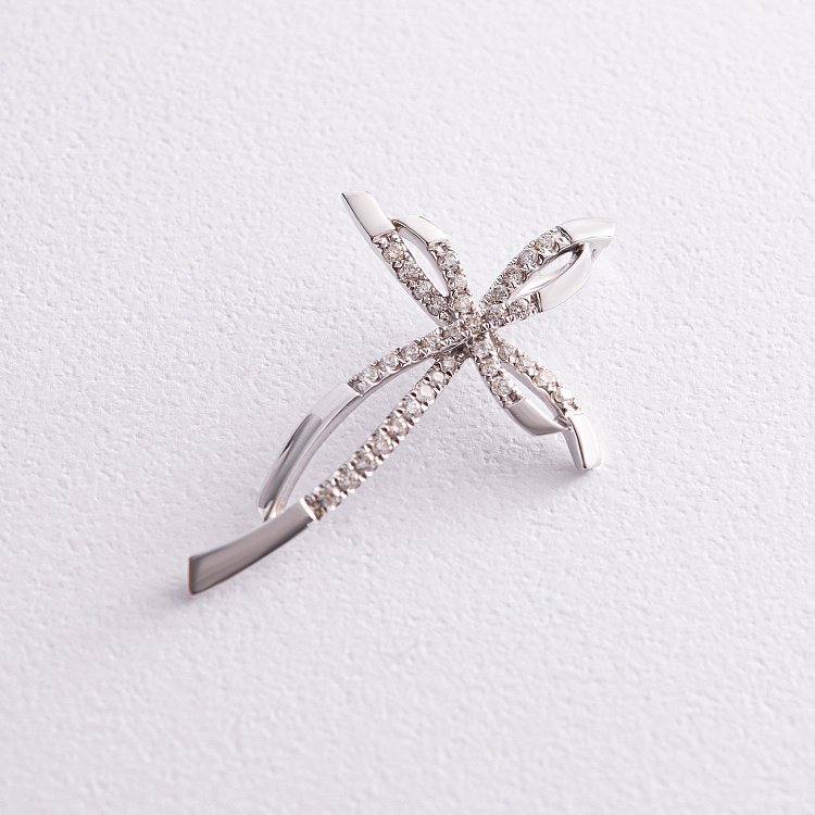 Золотой крестик с бриллиантами п210А1 - 2 Золотой крестик с бриллиантами п210А1 от ювелирного магазина Оникс - 2