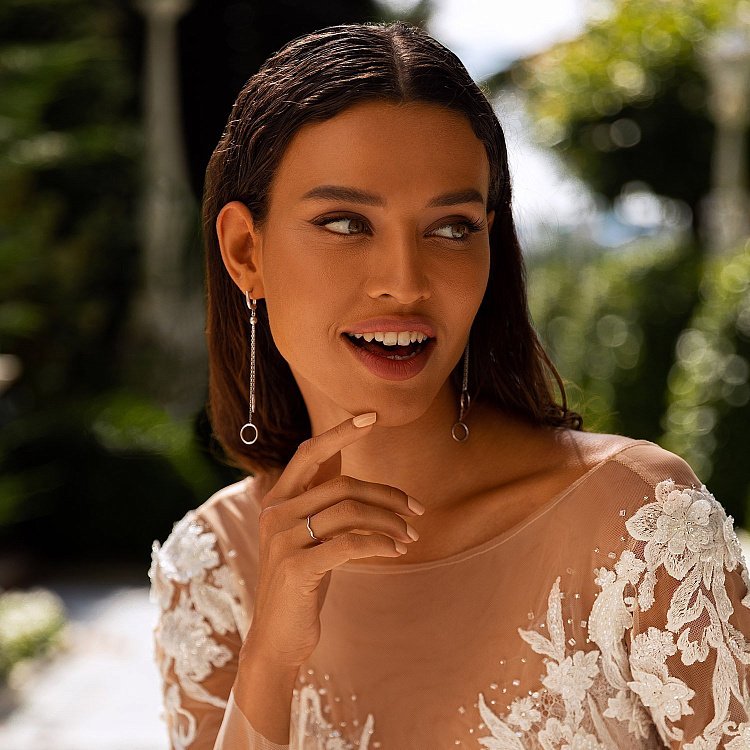 Каблучка "Хвиля" в білому золоті к06730 від ювелірного магазину Онікс - 3