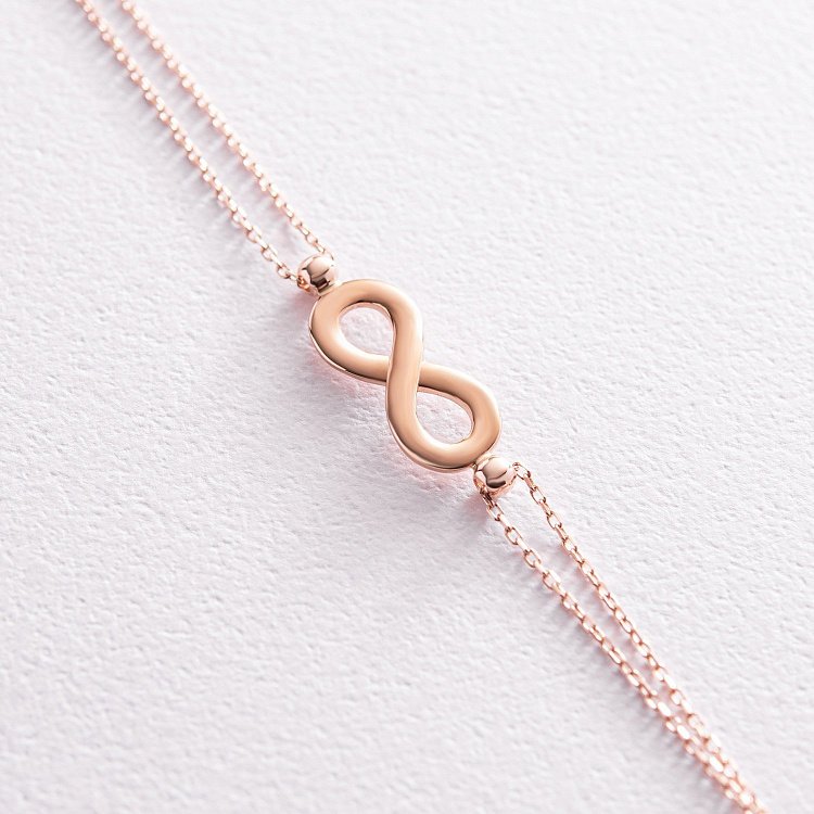 Браслет "Бесконечность" в красном золоте б05084 от ювелирного магазина Оникс - 2