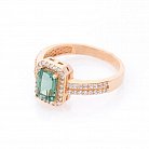 Золотое кольцо с празиолитом и фианитами к04635 от ювелирного магазина Оникс - 3