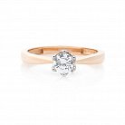 Золотое помолвочное кольцо с фианитом к05587 от ювелирного магазина Оникс - 2