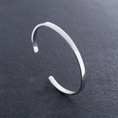 Жорсткий срібний браслет 141479 №2