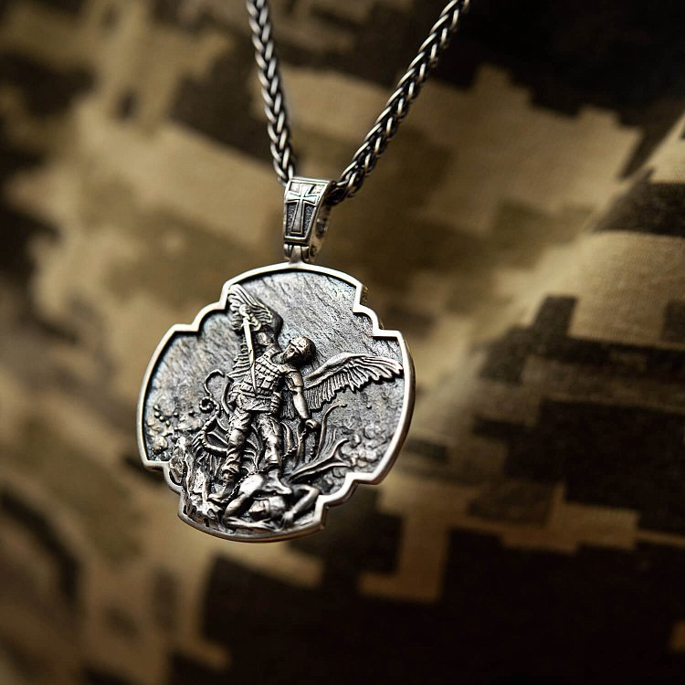 Срібний кулон "Український воїн. Молитва до Архангела Михайла" 133226 від ювелірного магазину Онікс - 11