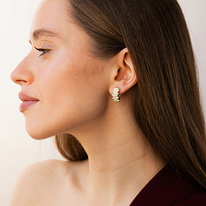 Сережки "Agnes" у жовтому золоті с09715 №5