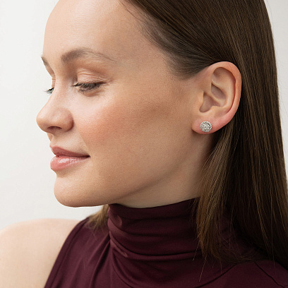 Золоті сережки - пусети (діаманти) сб0636ca №2