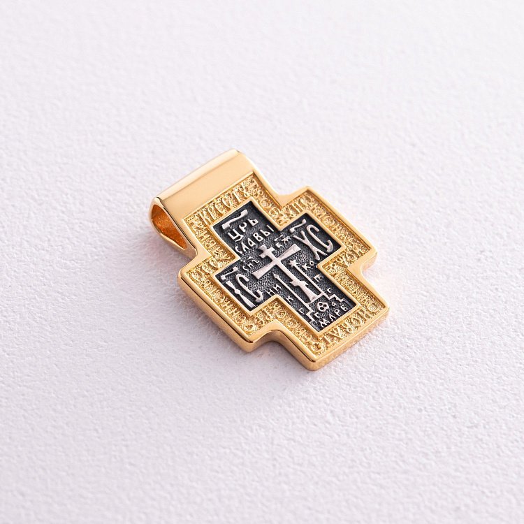 Срібний хрест з позолотою 132445 від ювелірного магазину Онікс - 4