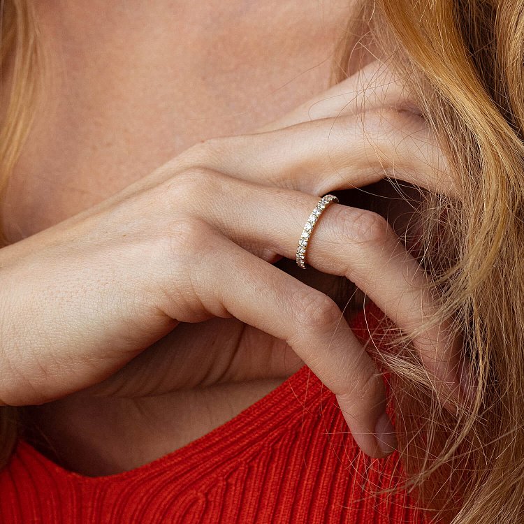 Кольцо с дорожкой бриллиантов (желтое золото) 238181621 от ювелирного магазина Оникс - 3