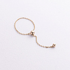 Кольцо "Шарик на цепочке" в желтом золоте к08111 от ювелирного магазина Оникс