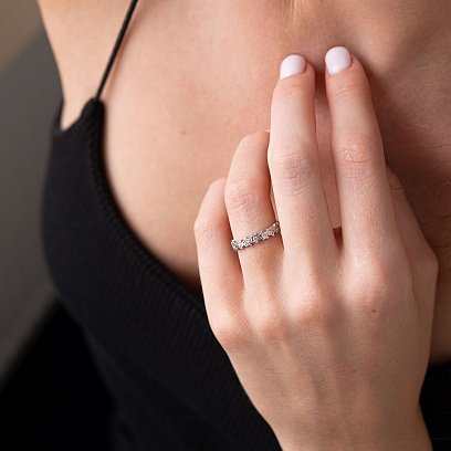Серебряное кольцо "Звездочки" с фианитами 3896 №6