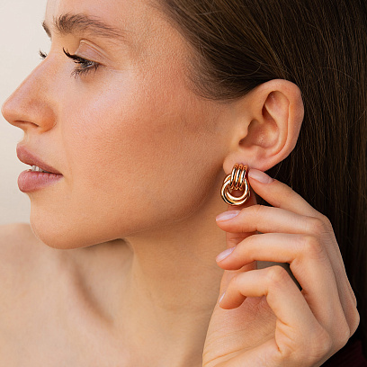 Серьги "Jessica" в красном золоте с09624 №2