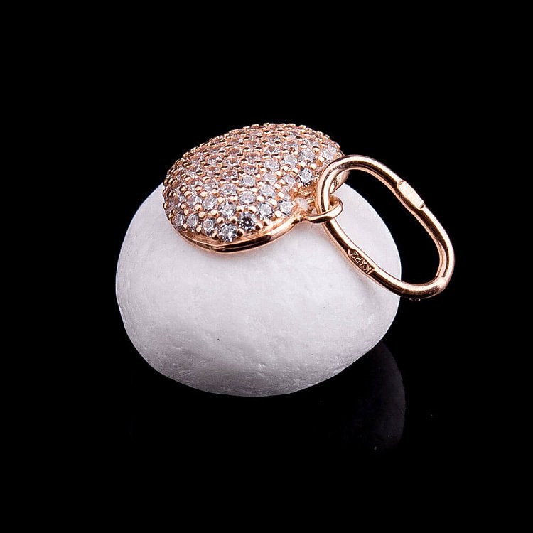 Золотая подвеска "Сердце" с фианитами п02309 от ювелирного магазина Оникс - 2