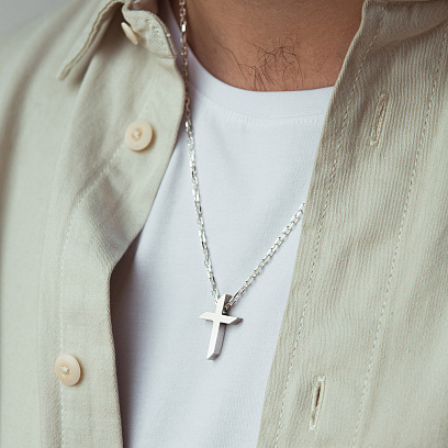 Срібний хрестик 133339 №4