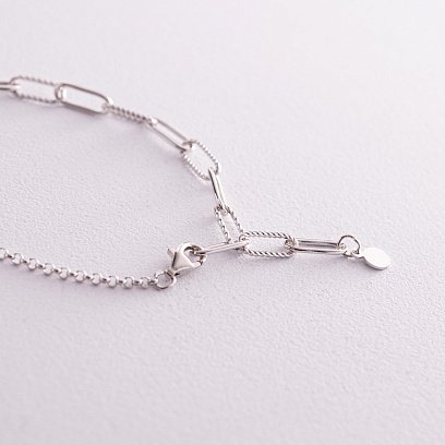 Серебряный браслет "Цепочка с шариком" 141613 №2