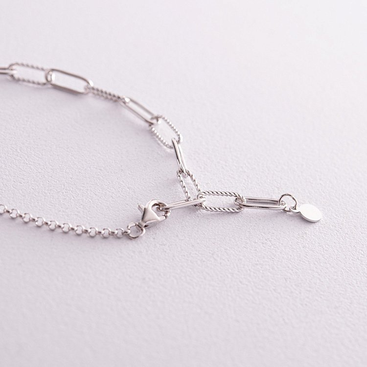 Серебряный браслет "Цепочка с шариком" 141613 от ювелирного магазина Оникс - 1