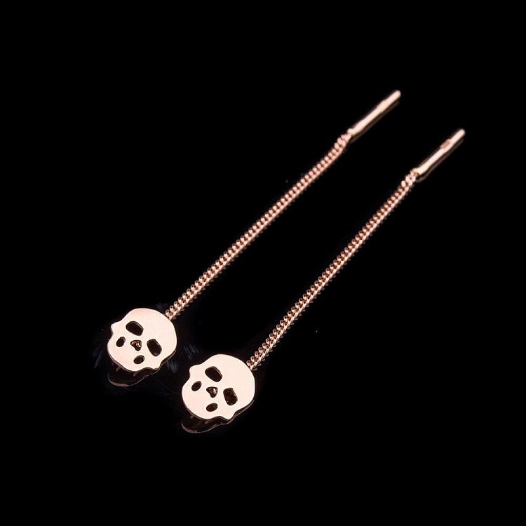 Золоті сережки "Череп" без каменів с02927 від ювелірного магазину Онікс - 1