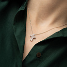 Золоте кольє "Хрестик" з діамантами 745371121 от ювелирного магазина Оникс - 3